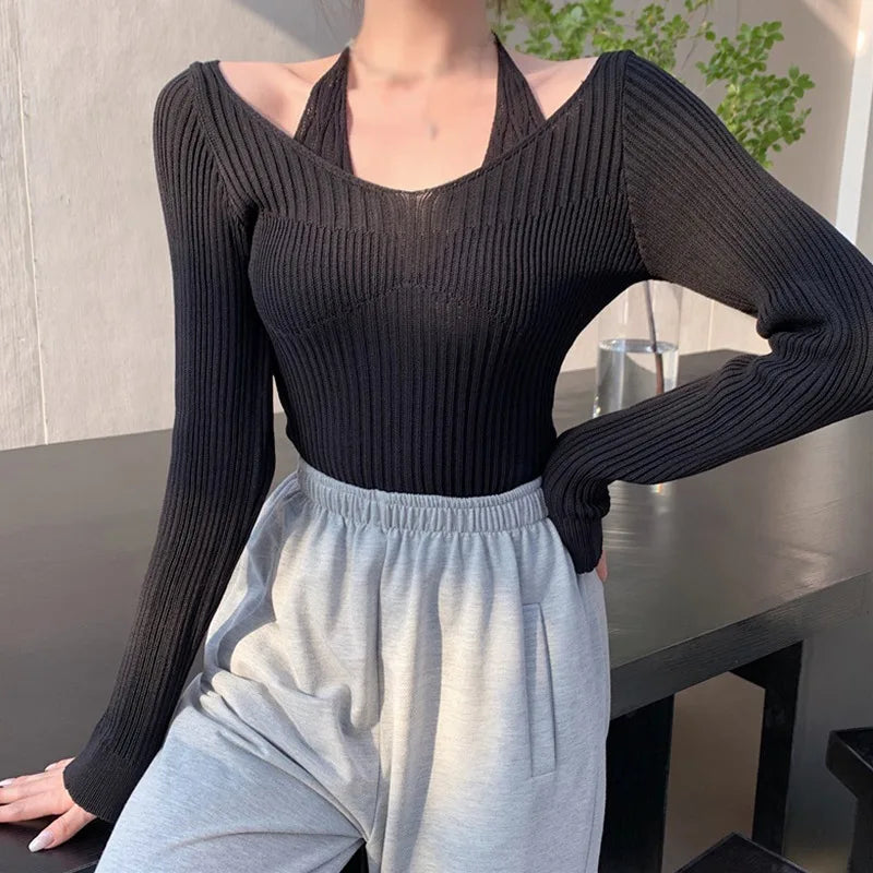 Long Sleeve Off-Shoulder Pullover – Soft Knit