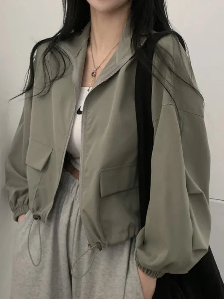 Vintage Baseball Coat – Loose Fit Zip-Up Jacket