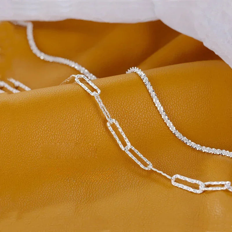 925 Sterling Silver Double Layered Bracelet Set