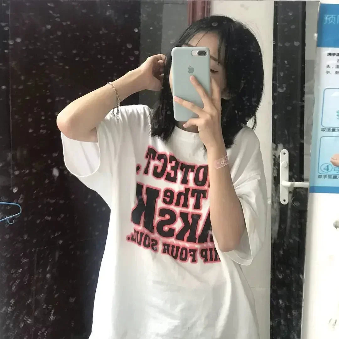 Gothic Short Sleeve T-Shirt – Oversized Streetwear Top