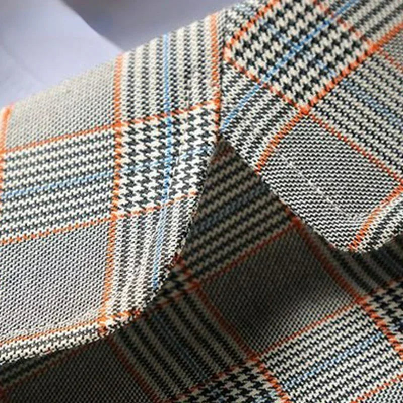 Vintage Plaid Suit – Single-Breasted Long Blazer