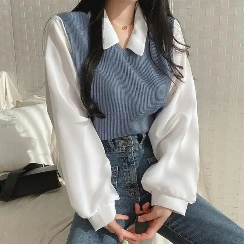 Polo Collar Blouse