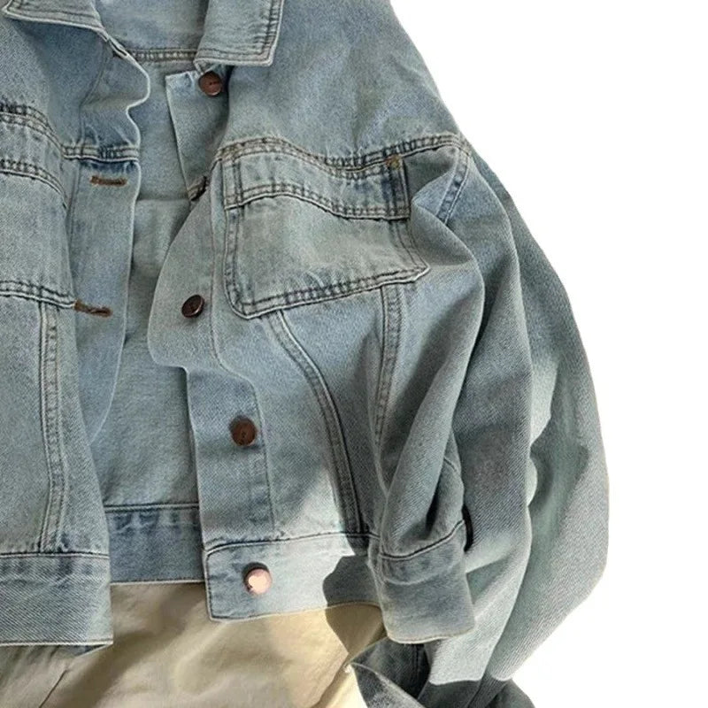 Wash Cotton Shirt – Loose-Fit Retro Denim Style
