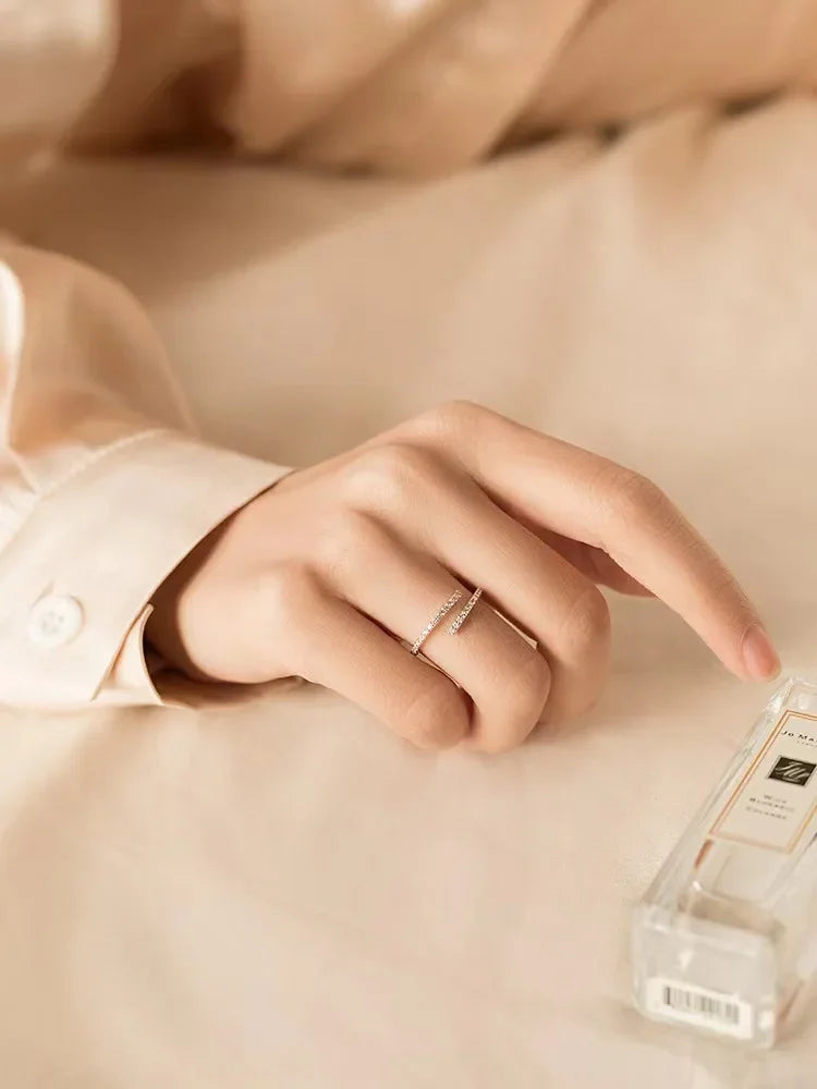 925 Silver Adjustable Zircon Ring