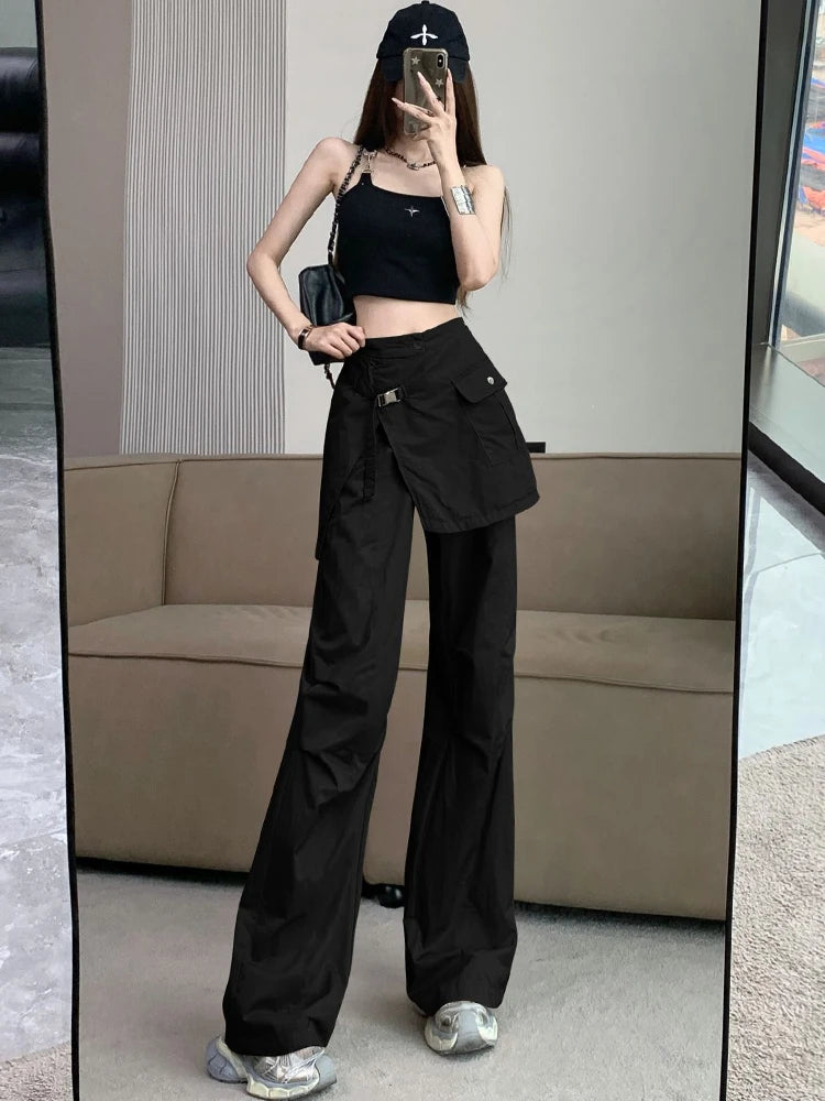 High Waist Irregular Wide Leg Pants – Straight Fashion Trousers