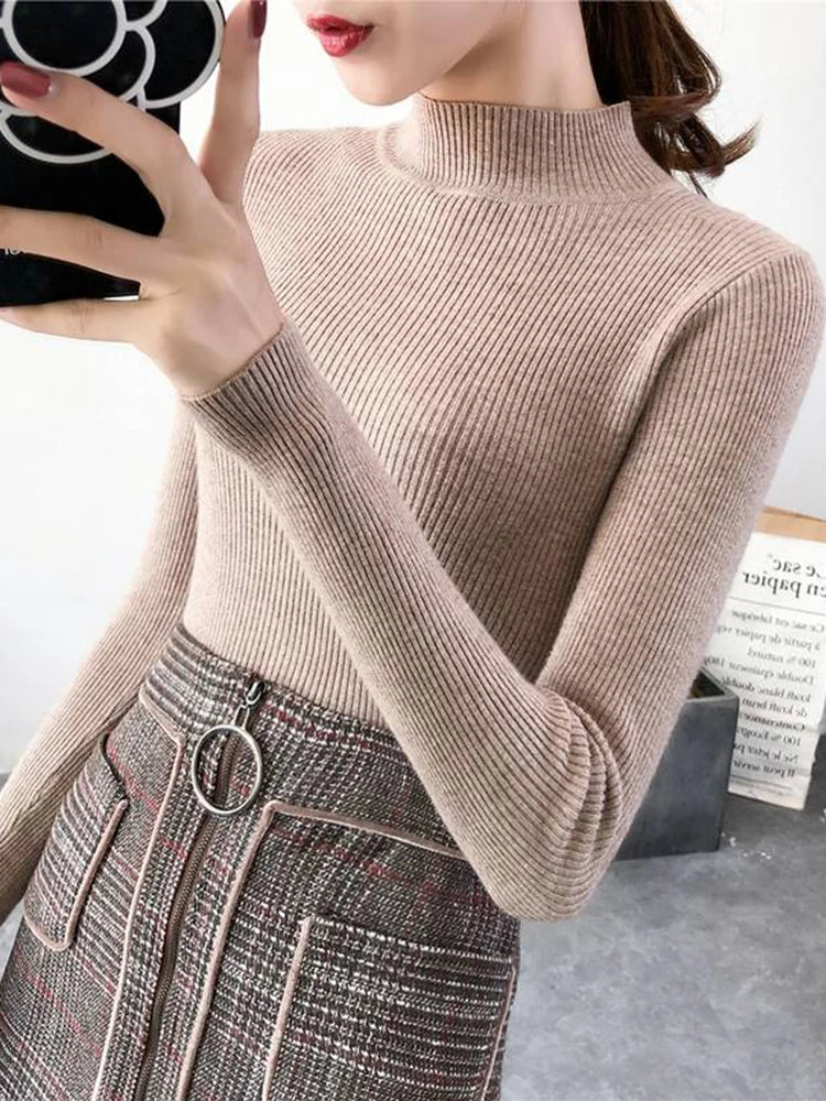 Slim Turtleneck Pullover — Stretch Knit