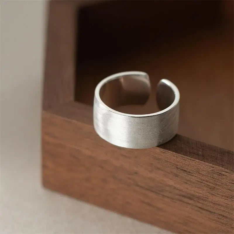 925 Silver Open Cuff Ring – Korean Fashion