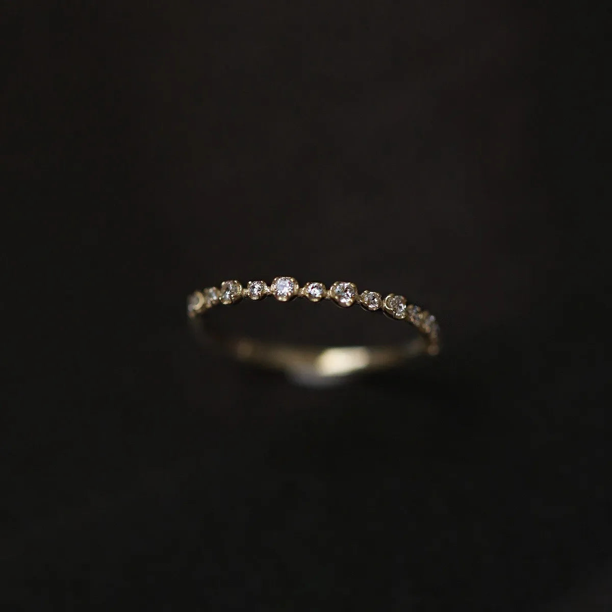 14K Gold Plated Zircon Geometric Ring
