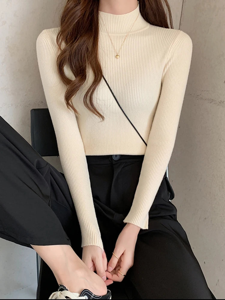 Slim Turtleneck Pullover — Stretch Knit
