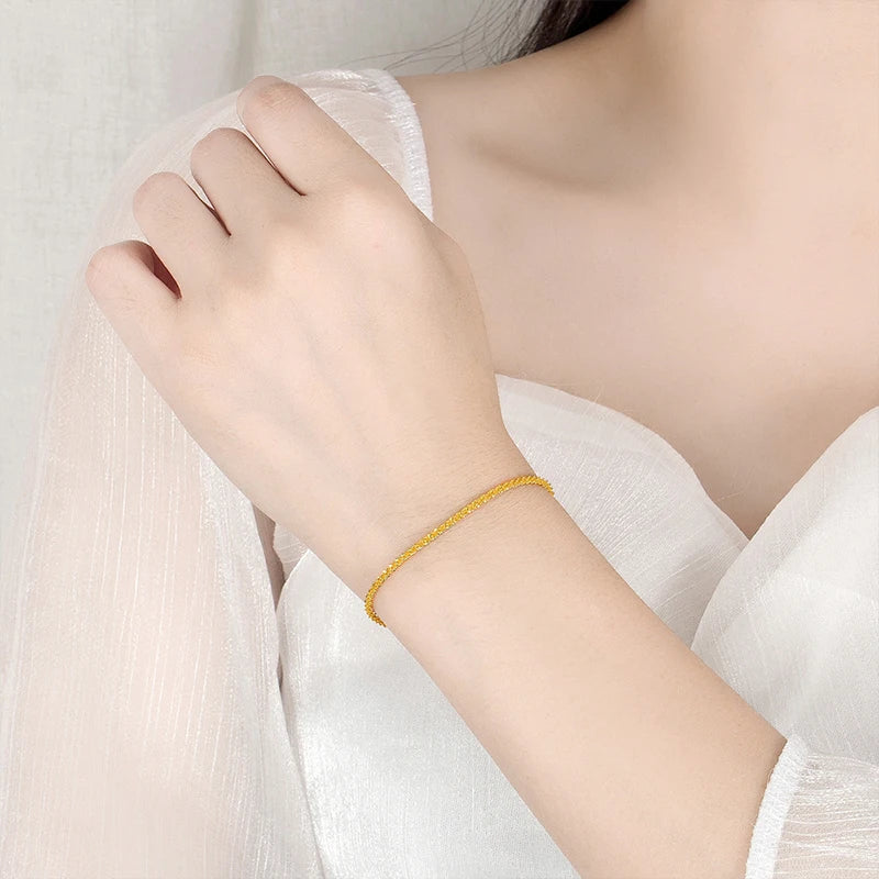 925 Sterling Silver Sparkling Gold Bracelet
