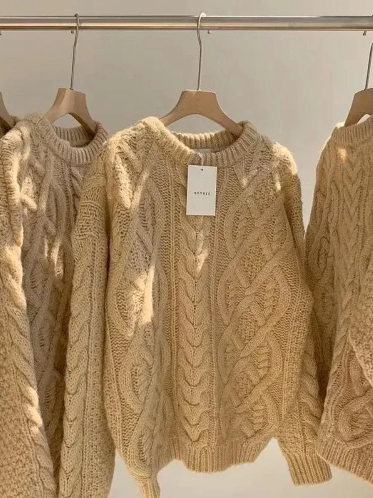 Off-White Fried Dough Twist Sweater – Thickened Wool Knit Top