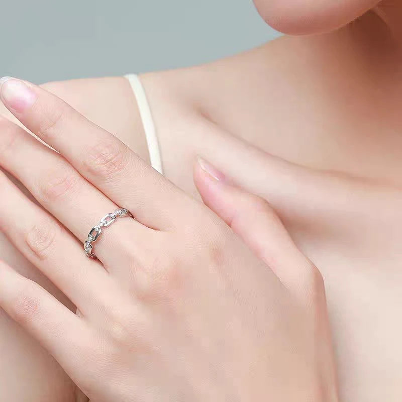 925 Silver Geometric CZ Ring