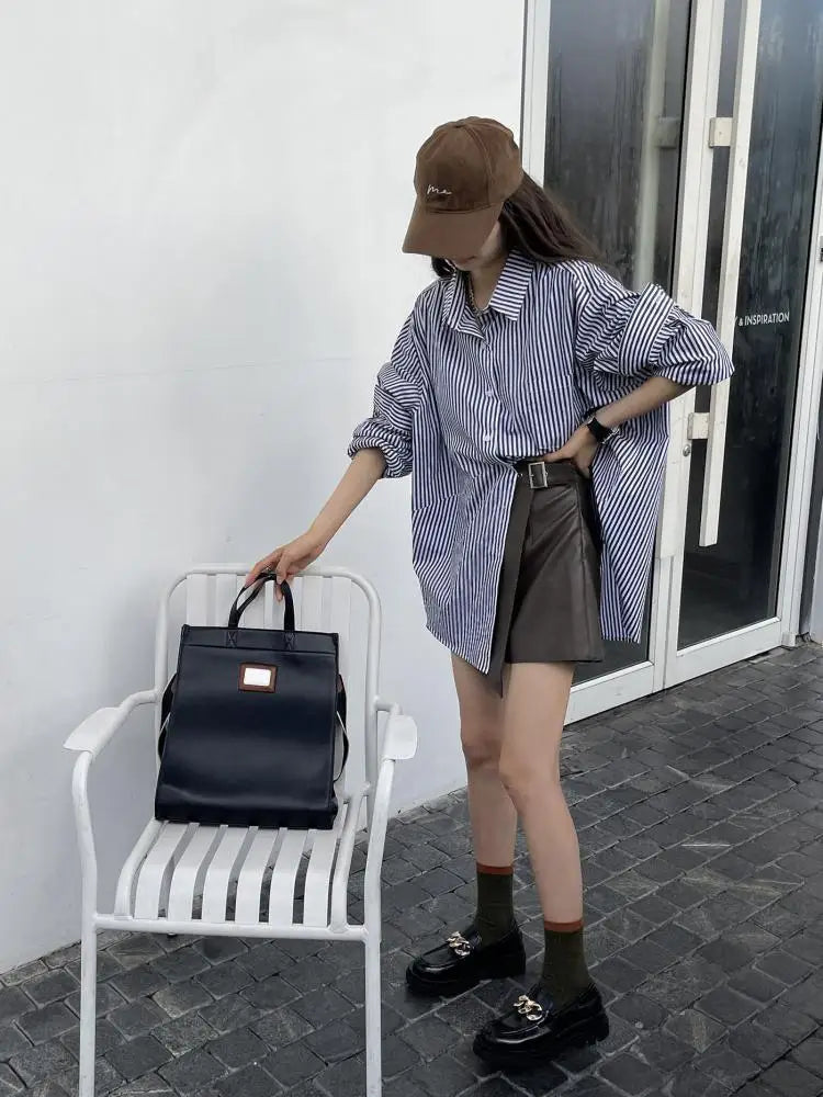 Grey Striped Knit Cardigan – Sun Protection Fit