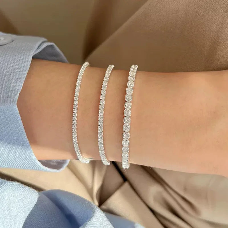 925 Sterling Silver Zircon Austrian Crystal Bracelet