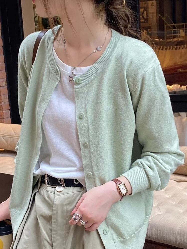 Slim Fit Knit Cardigan – Long Sleeve Soft Casual