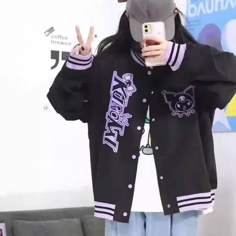 Kuromi Baseball Jacket – Unisex Patch Varsity Style