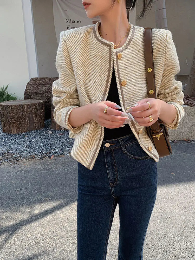O-Neck Long Jacket – Minimal Autumn Style