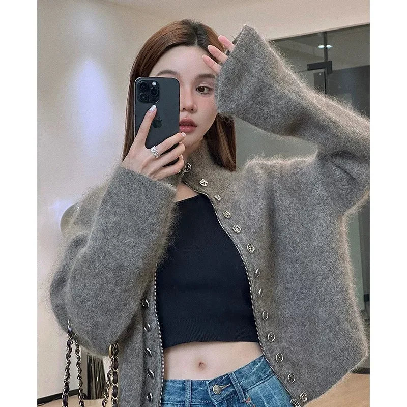 Grey V-Neck Cashmere Jumper – Vintage Knit Sweater