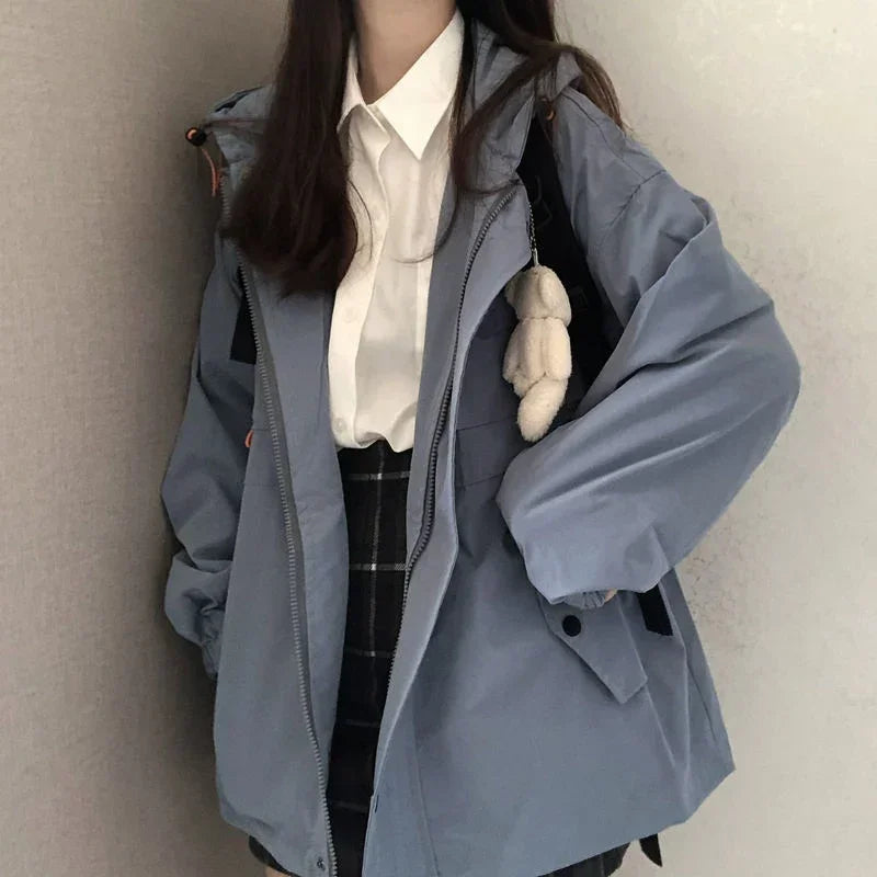 Oversize Loose Jacket – Preppy Casual Look