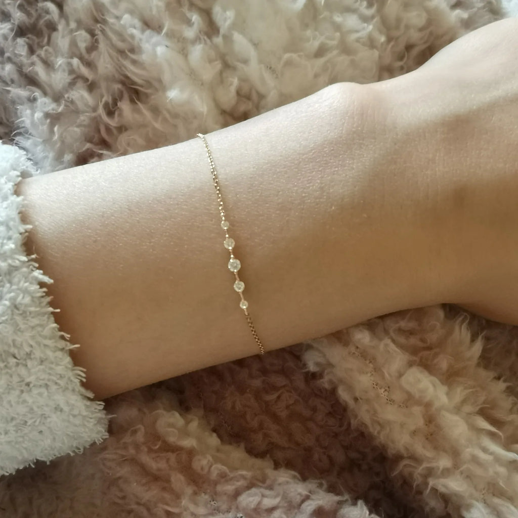 925 Sterling Silver Shiny Zircon Bracelet
