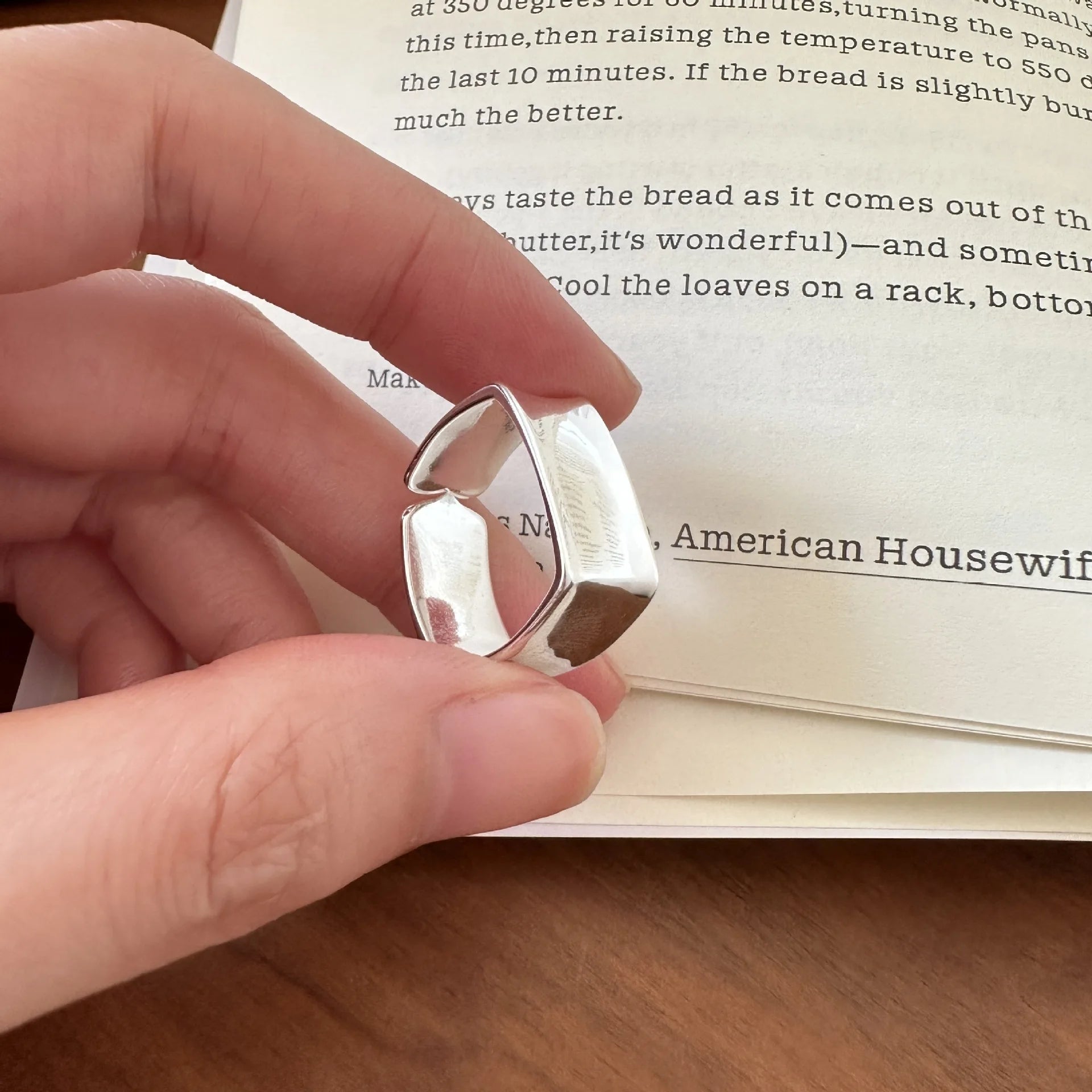 925 Silver Square Smooth Surface Ring