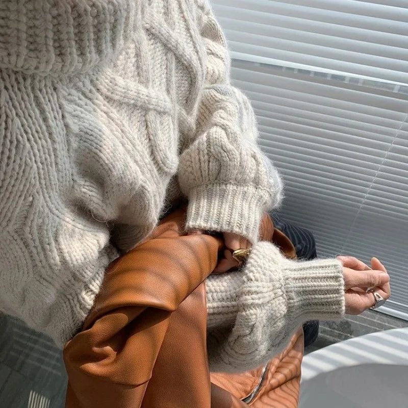 Turtle Neck Sweater – Basic Solid Knit Pullover