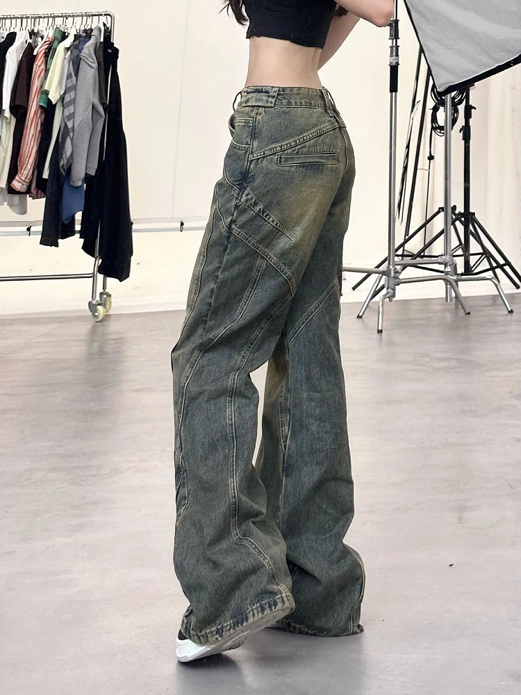 Wide Leg High Waist Jeans – Retro Thin Streetwear Style