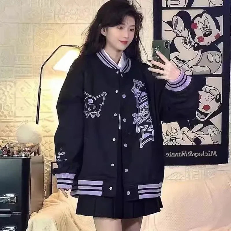Kuromi Baseball Jacket – Unisex Patch Varsity Style