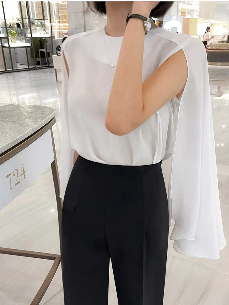 Chiffon Batwing Sleeve Blouse – Loose & Breezy