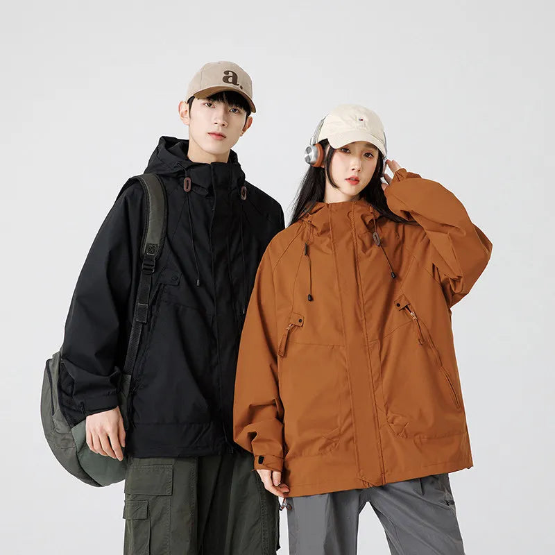 Windproof Bomber Jacket – Loose Fit Cargo Style