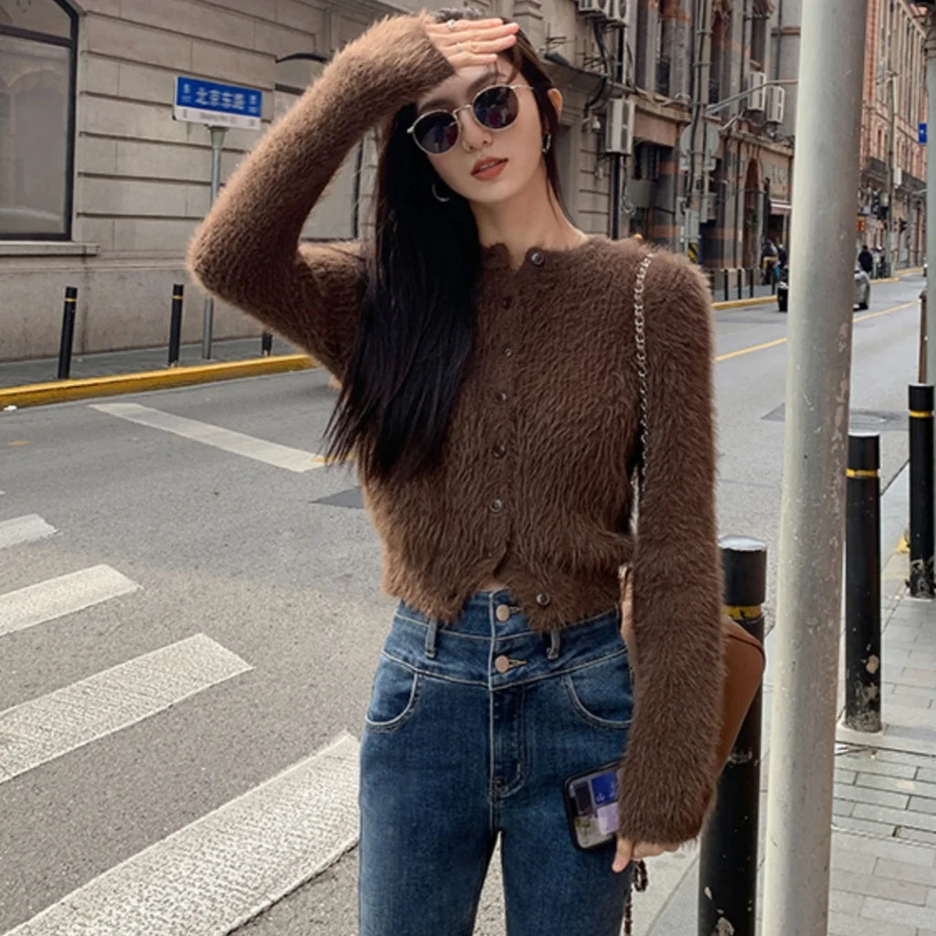 Mock-Neck Rib Knit — Slim Pullover