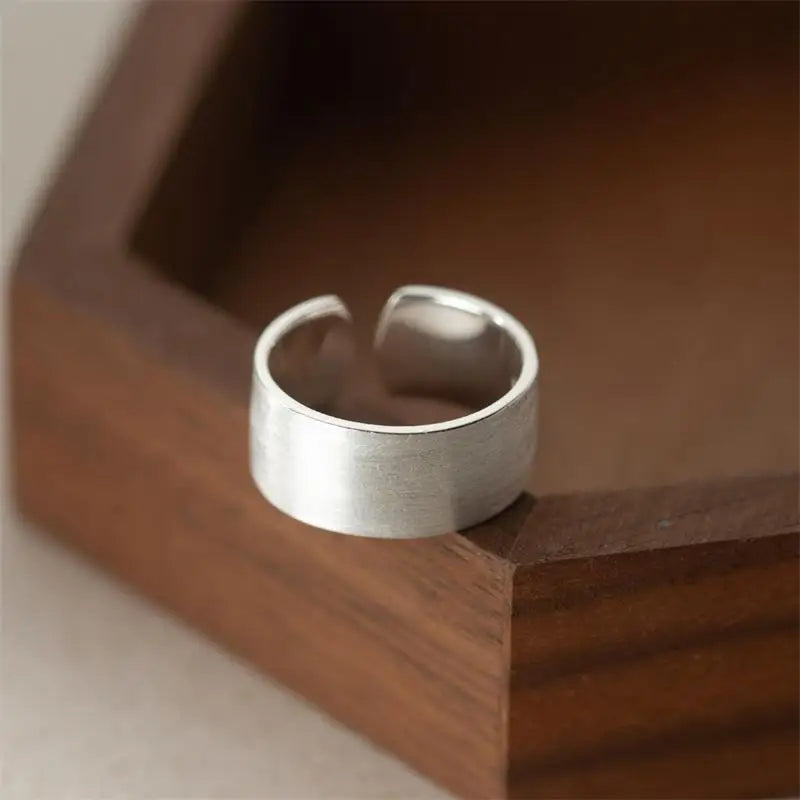 925 Silver Open Cuff Ring – Korean Fashion