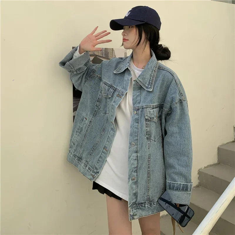 Oversized Denim Jacket – Casual Loose Fit