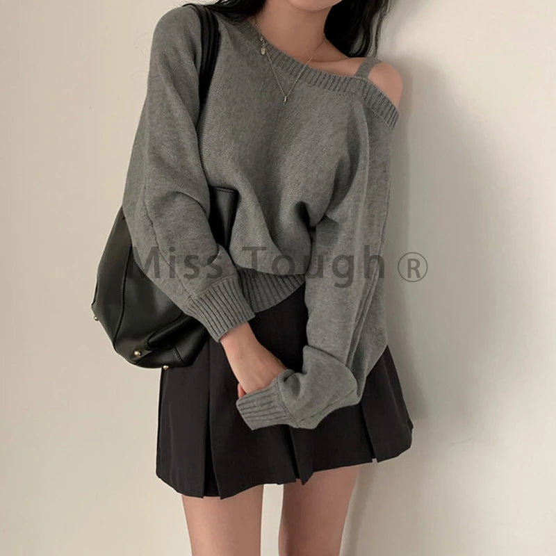 Solid Vintage Knit Pullover – Casual Wear