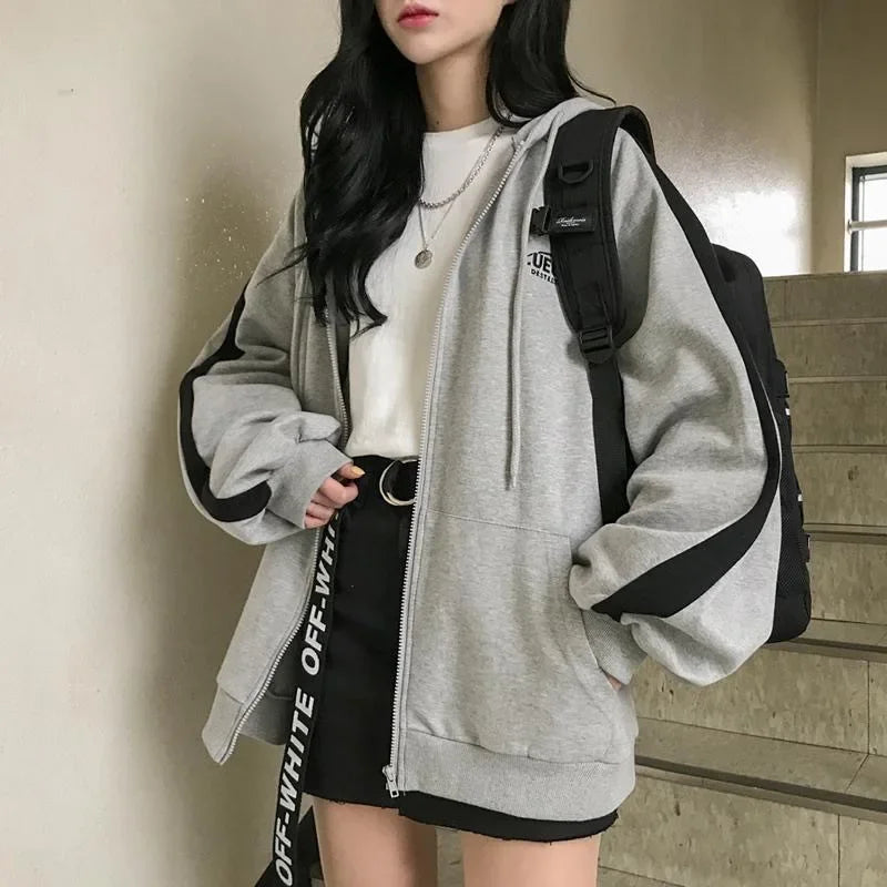 Thick Zip Hoodie – Loose Fit Sweatshirt Jacket