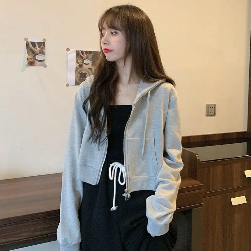Zip Cardigan Hoodie – Solid Knit Sweatshirt