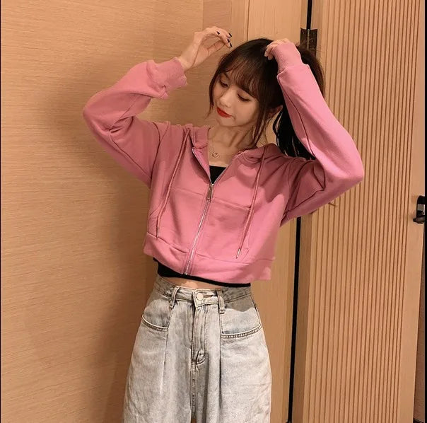 Zip Cardigan Hoodie – Solid Knit Sweatshirt