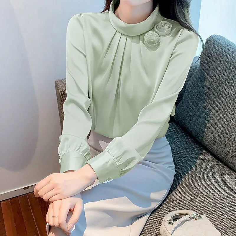Solid Thin Blouse – Long Sleeve Youth Fit