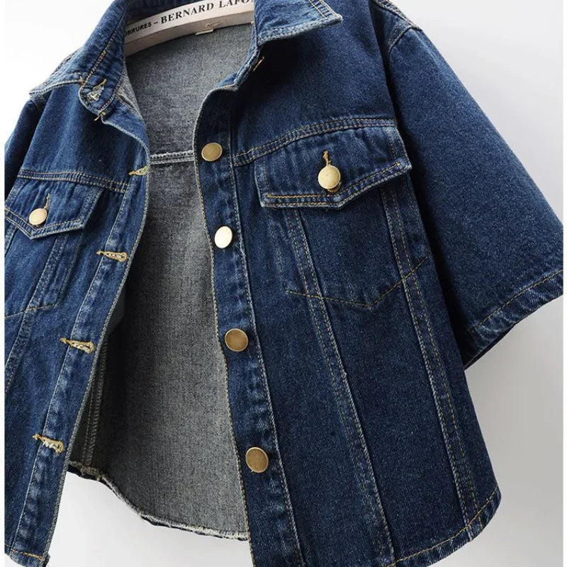 Mini Knit Jacket – Short Sleeve Cropped Outer