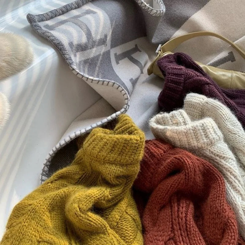 Turtle Neck Sweater – Basic Solid Knit Pullover