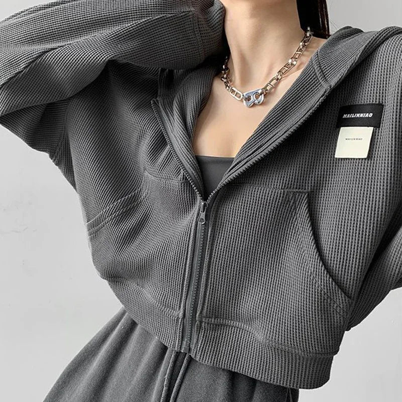 Cropped Hoodie – Zip Sweatshirt Jacket