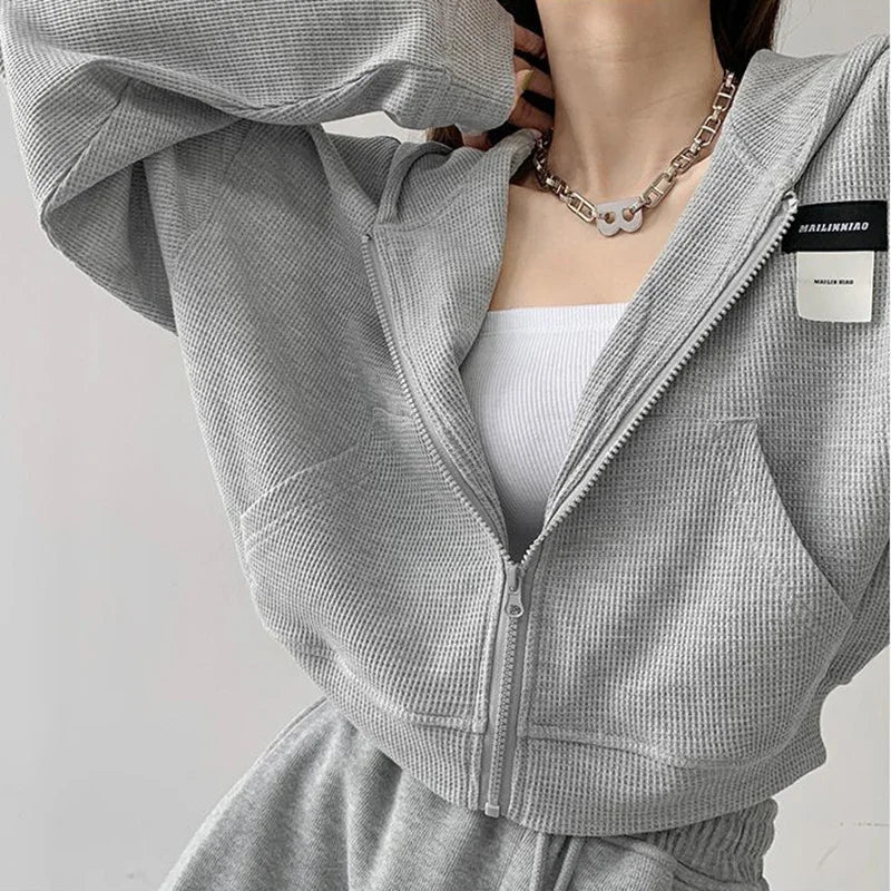 Cropped Hoodie – Zip Sweatshirt Jacket