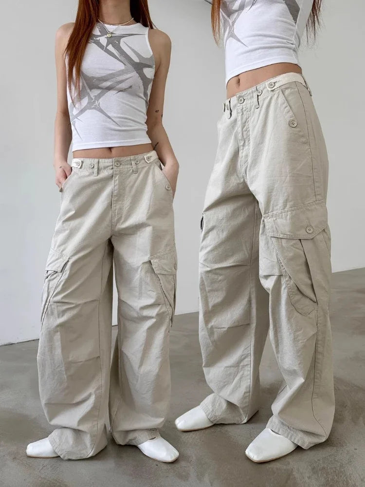 Loose Streetwear Cargo Pants – Summer Thin Straight Trousers with Pockets