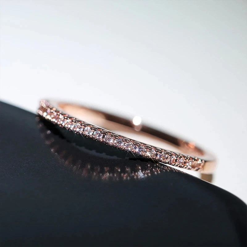 925 Silver Crystal Engagement Ring