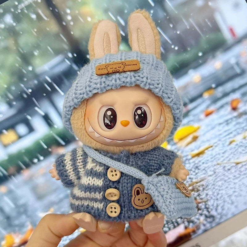 Labubu Doll Outfit (17cm) – Sweater, Hat & Bag Set