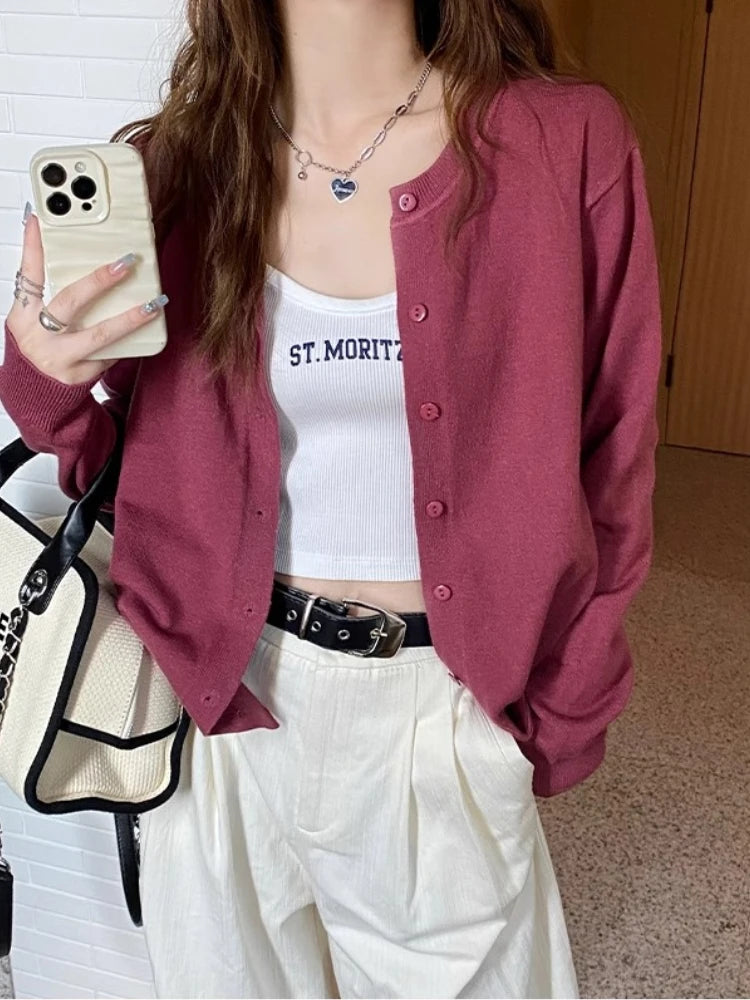 Slim Fit Knit Cardigan – Long Sleeve Soft Casual