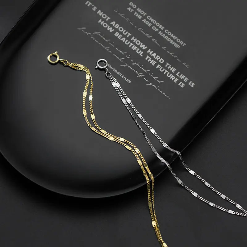 925 Silver Double-Layer Splicing Bracelet