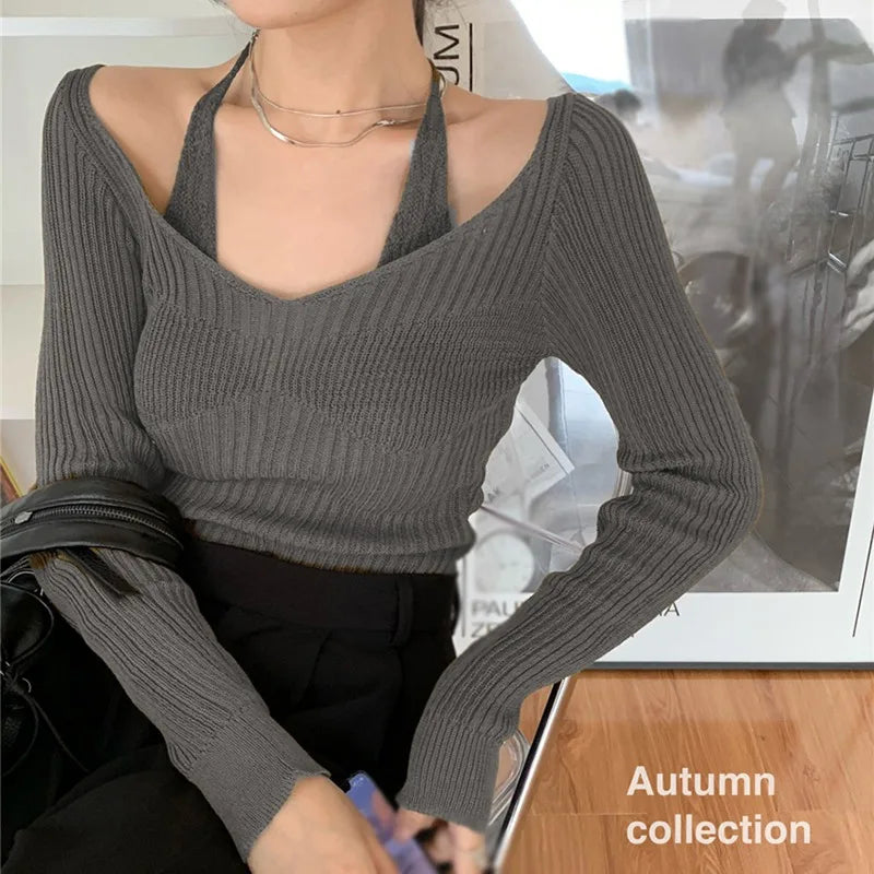 Long Sleeve Off-Shoulder Pullover – Soft Knit