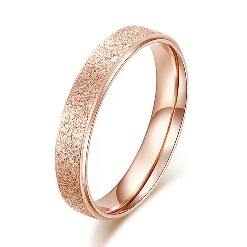 Stainless Steel Frosted Gold Ring
