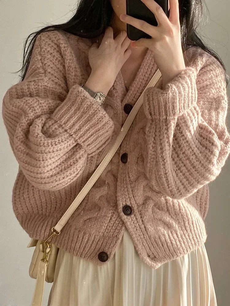 Thick Knit Cardigan – Loose & Simple